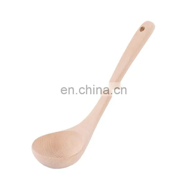 Cheap Natural Bamboo Spoon Spatula Utensils Set Kitchen Bamboo Soup Spoon photo-5