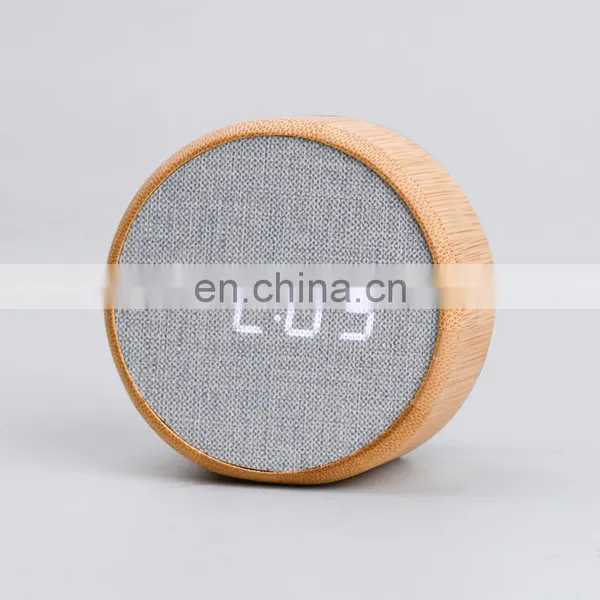 Custom Made Home Decor Amazon Cheep Bedroom Round Personalized Bamboo Wooden Frames Digital Light Clock photo-2