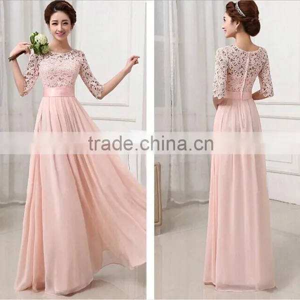 Sexy Fashion Dress Long Sleeve Chiffon Evening Dress Lady Dress
