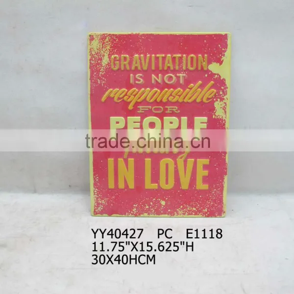 Embossed Encourage Words Metal Tin Signs, Custom Printing 3D Metal Signs