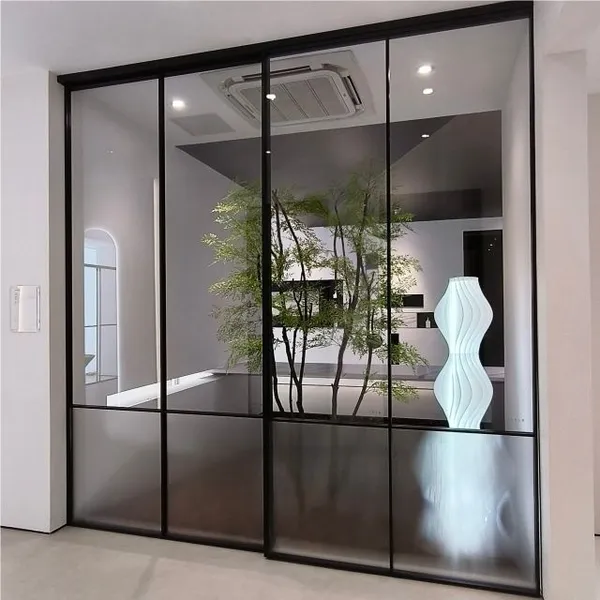 Partition Glass Door With OPK Sliding System for Bedroom Living Room and Bathroom Room Divider Star Hotel Villa Apartment