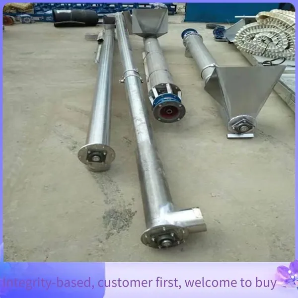 Powder Stainless Steel Spiral Elevator, Lime Powder Round Tube Feeder, 219 Electric Screw Conveyor photo-4