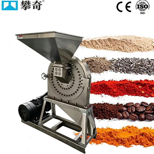 Stainless Steel Spice Grinder Machine for Chili Pepper Black Pepper Herb Powder Making, Commercial Pulverizer with Adjustable Mesh Size