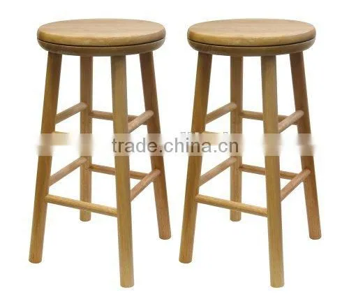 Wood 24-Inch Swivel Bar Stools, Dark Espresso Finish, Set of 2 photo-3