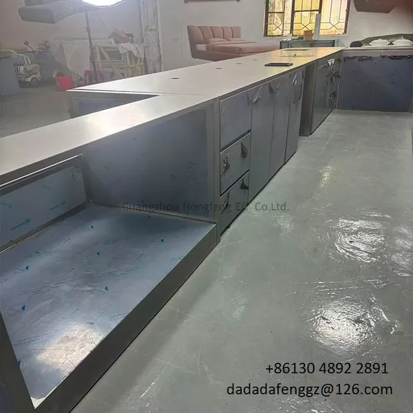 Customized Bubble Tea Shop Counter Stainless Steel Hotel Reception Counter