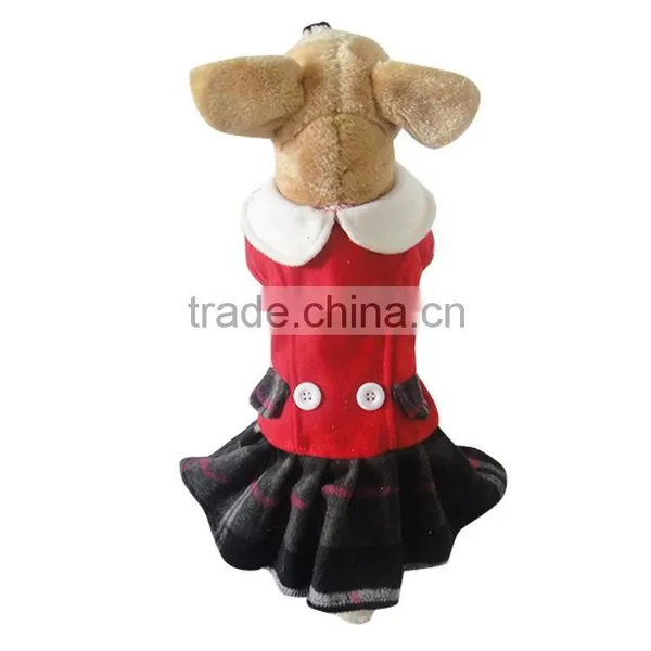 Wholesale Baby Collar Style Spring Autumn Winter Dog Lovers Red Dress photo-5