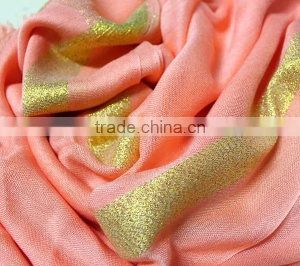Fashionable Cotton Gold Thread Square Scarf Cotton Long Scarf Twill Scarf photo-3