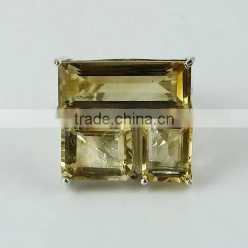 Gemstone Citrine Ring, Fine Silver Jewellery, 925 Silver Jewellery photo-2