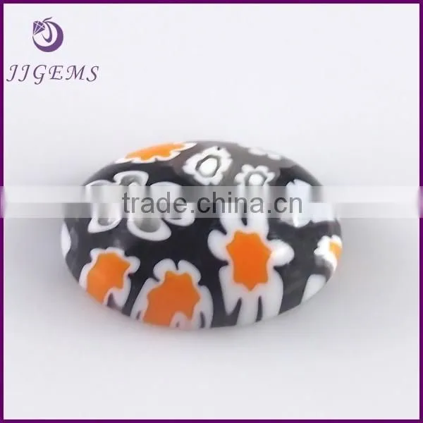 Wholesale Oval Black Synthetic Rain Flower Stone