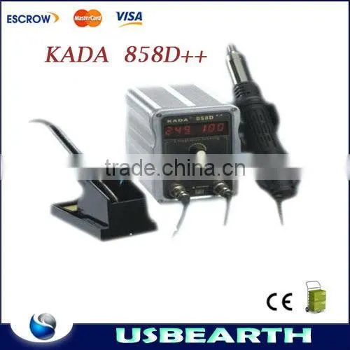 New Hot KADA 858D++ 2 in 1 Multi-task Hot Air Soldering Station/solder Iron/dual Digital Display