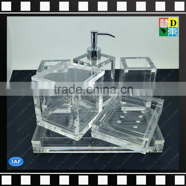 Clear Acrylic 6 Pieces Bathroom Sets for Home/hotel