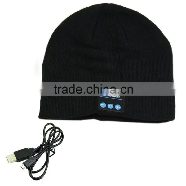 Soft Warm Beanie Hat Wireless Bluetooth Smart Cap BT Headset Headphone Speaker Mic Bluetooth Hat photo-2