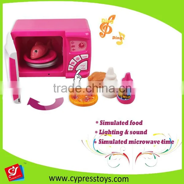 Mini Kitchen Appliance Cooking Toy Play Set Microwave Oven Toy With Food photo-2