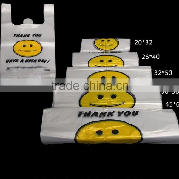 2016 Hot Sale Recyclable Smile Plastic Vest Bag