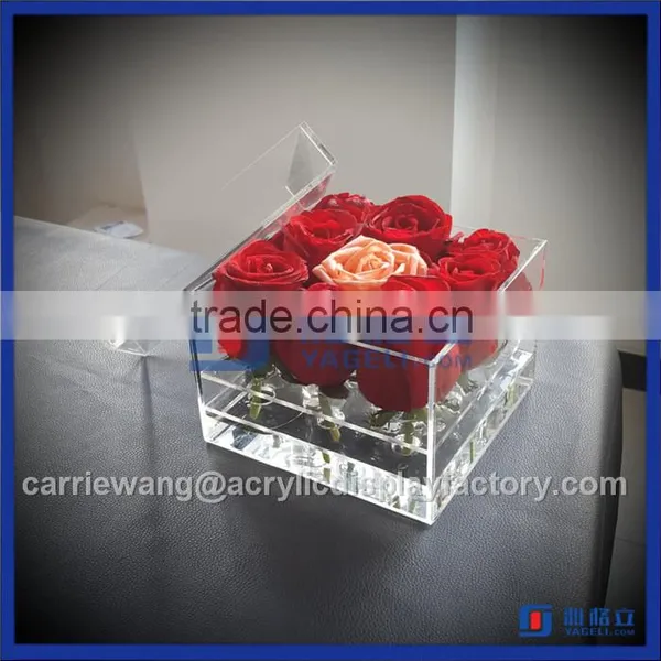 Factory Manufacturer Acrylic Flower Box / Acrylic Rose Box With Removeble Divided photo-6