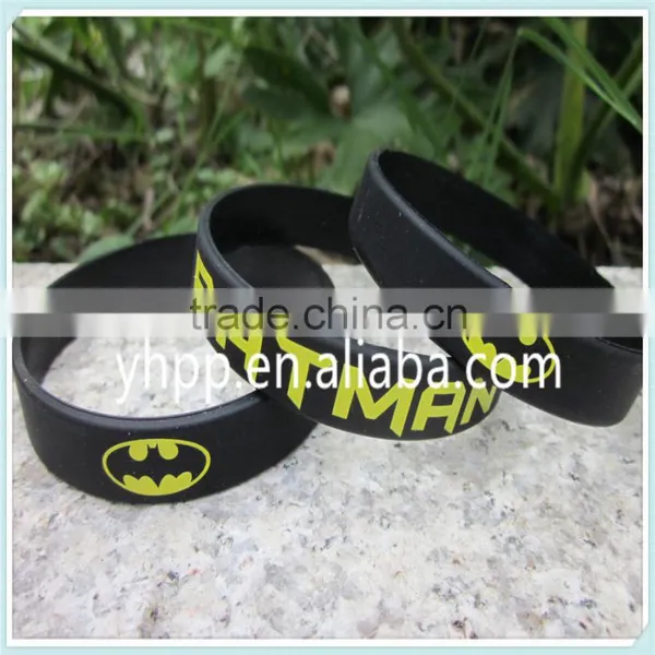 Custom Batman Silicone Rubber Printed Colour Custom Wristband Bracelet Band Quality Choice photo-2