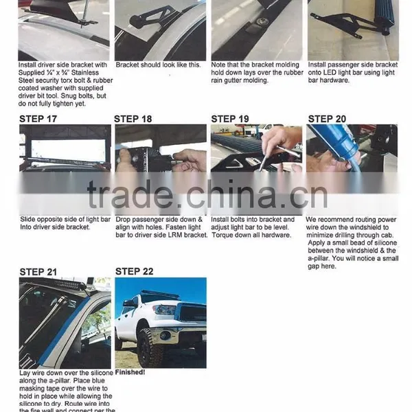 2pcs 2007 08-2014 Toyota Tundra 50inch Led Curved Light Bar Roof Mount Brackets photo-5