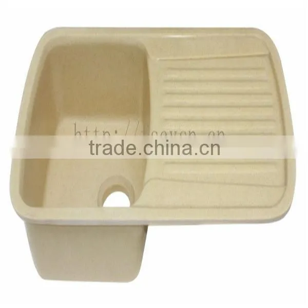Man-made Stone Kitchen Sink Basin/single Bowl Sink With Drainboard