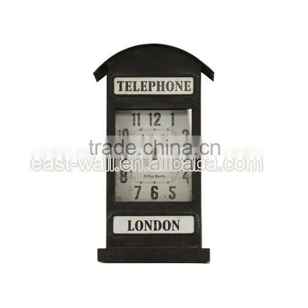Newest Custom Tag Craft Art Telephone Booth Shape Table Wall Billiards Clock photo-2