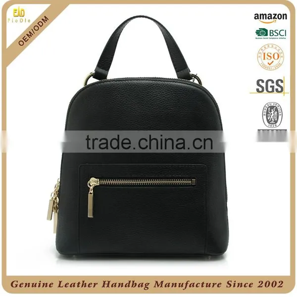 Guangzhou OEM Factory High Quality Genuine Leather Travel Bag Pure Leather Backpack Leather Fashion Practical Backpack for Lady Quality Choice photo-2