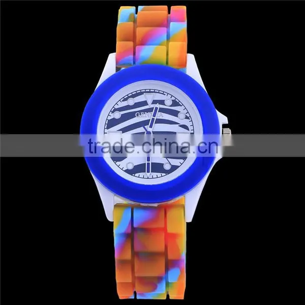 Wholesale Watches 2016 Camouflage Zebra Silicone Watches Rubber Watch Custom photo-2