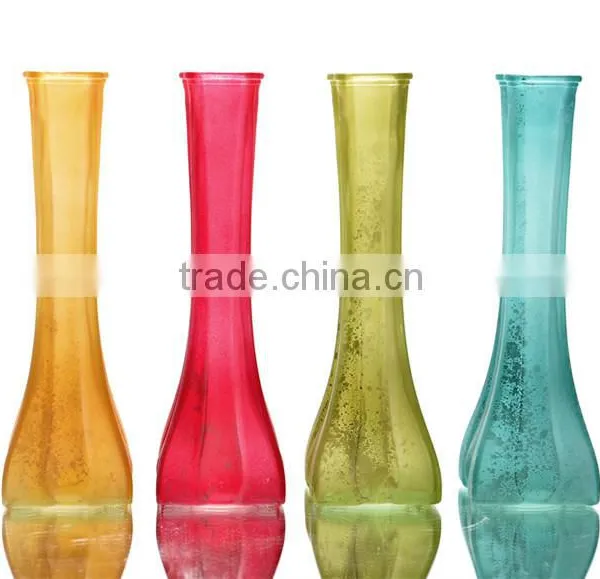 Ribbed Antique Colored Glass Vase