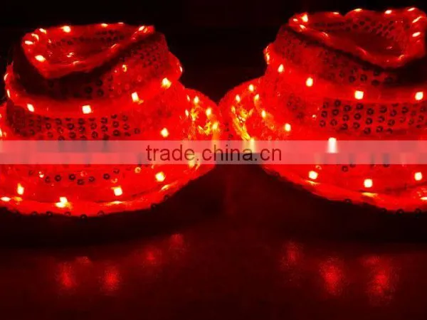 RF Remote Control LED Fedora Hat, Rechargeable LED Hat
