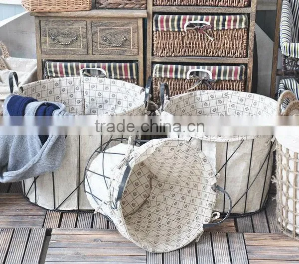 8 Hand Woven - Pastoral Style - Dirty Clothes Basket - Dirty Clothes Basket - Storage Basket - Storage Basket - Basket photo-3