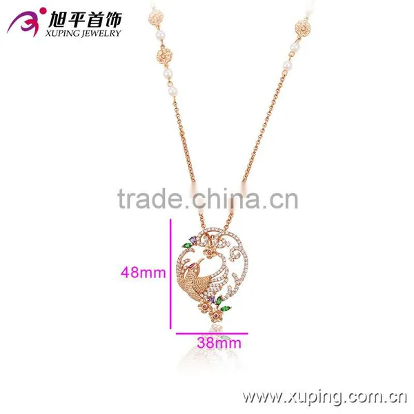 2016 New Bird Design Good Looking Wholesale Rose Fashion Crystal Necklace photo-2