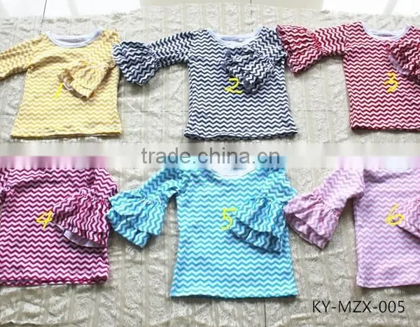 Many Colors Half Sleeve Cotton Girls Ruffle Shirt Wholesale Children Clothing Usa Long Sleeve Children Boutique Summer 2016 photo-5
