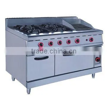 Gas Range With 4-burner&lava Rock Grill&oven