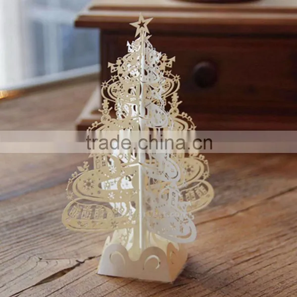 3D Birthday Handmade Car Laser Cut Pop Up Cards Decoration Greeting Card Merry Christmas Tree Party photo-4
