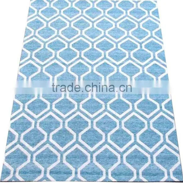 Jaquard Flat Weave Art Silk Rug With Canvas Backing
