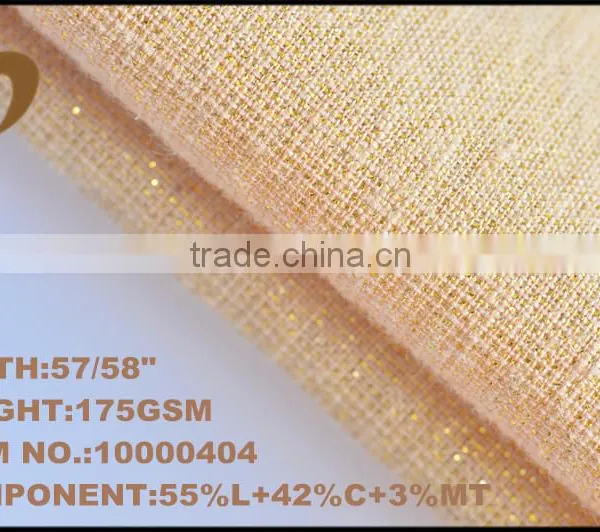 Bright Shiny Linen Cotton Metallic Fabric photo-2