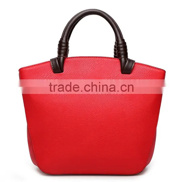 Good Workmanship Elegant Plain Faux Leather Man Made Handbags Sale