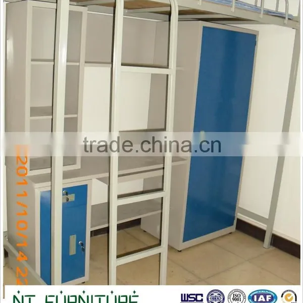 School Dormitory Beds Apartment Metal Bunk Bed Student Bed With Computer Desk