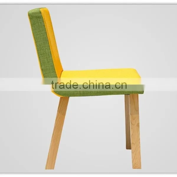 Yellow Fabric Upholster Wood Leg Chair Store Furniture photo-3