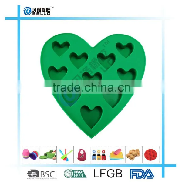 High Quality Heart Shape Silicone Ice Cube Tray photo-2