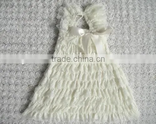Cheap And Fine Baby Lace Rompers Children Girl Bow Baby Lace Rompers photo-3