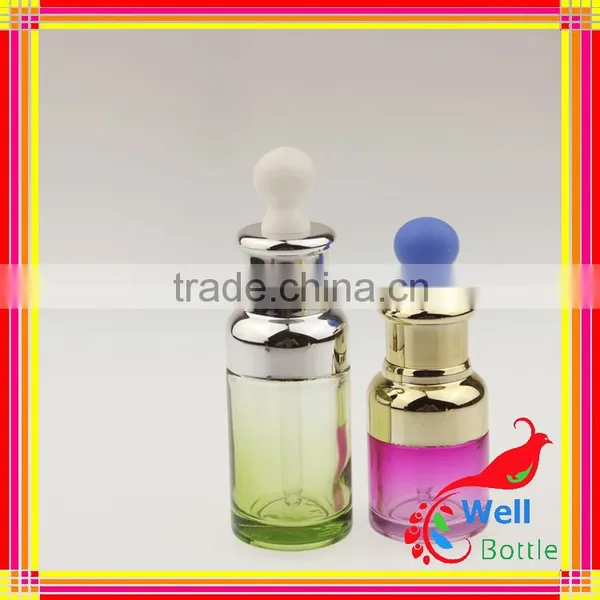 Aluminum Cover Oblique Shoulder Essential Oil Dropper Cap Glass Bottles Wholesale China Manufacturer GSB-0019R photo-2