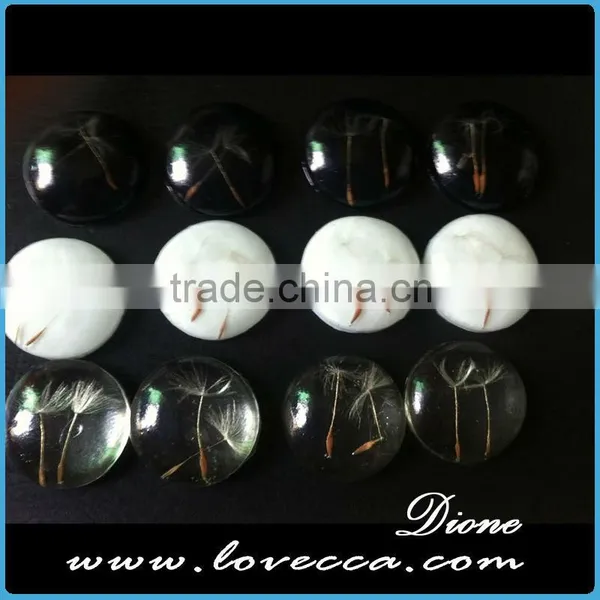 14/20/25mm for DIY Necklace Jewelry Round Real Dandelion Resin Cabochon photo-3