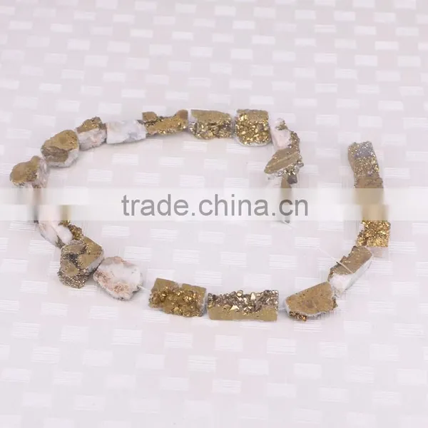 Full Strand Titanium AB Druzy Agate Beads, Drusy Agate Quartz Connector Beads For Jewelry Making photo-5