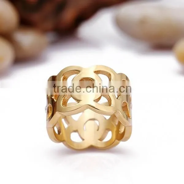 Ladies Gold Finger Engagement Titanium Fashion Ring photo-4