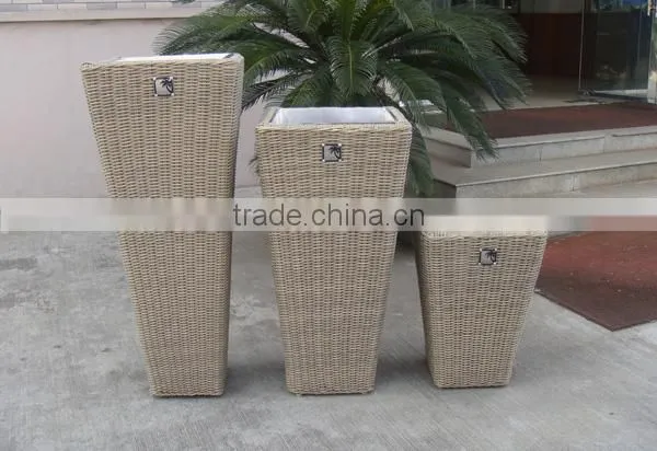3PCS Rattan Flower Pot With Plastic Box Inside photo-4