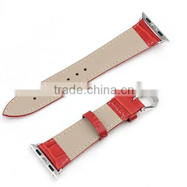 100% Genuine Crocodile Alligator Leather Wrist Watch Straps for Apple Watch photo-2