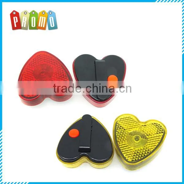 Promotional Heart shaped Flashing Safety Reflector Light