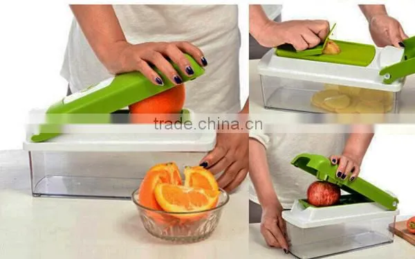Food Container, Safety Food Holder, Bonus Peeler - All-in-One Vegetable Cutter, Slicer, Grater & Julienne Slicer photo-3
