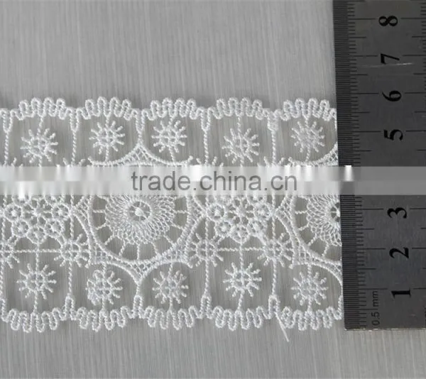 High Quality 100% Polyester Circles Embroidery Designs Flower Lace photo-6