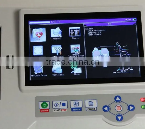 Portable Digital 6-channel Software Electrocardiograph Color Touch Screen ECG Machine EKG Machine EKG-923-Shelly photo-2