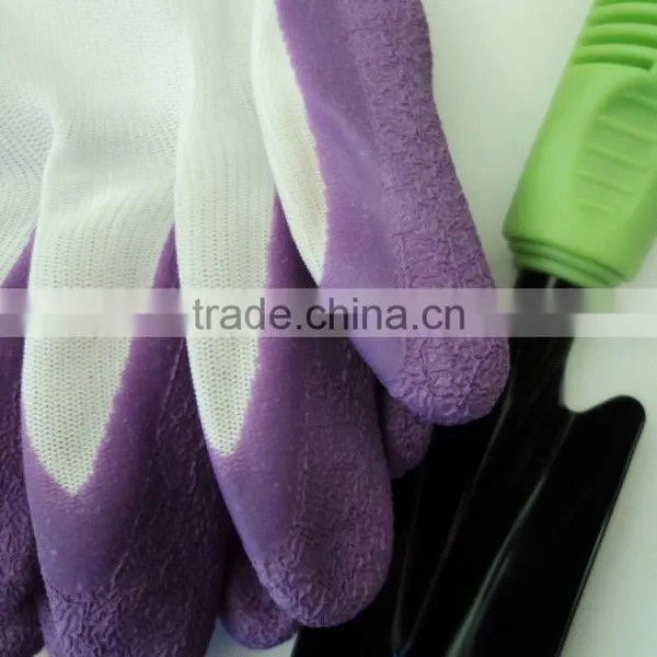 Pretty Gardening Gloves Set Green Metal Trowel Transplanter Weeding Tool photo-4